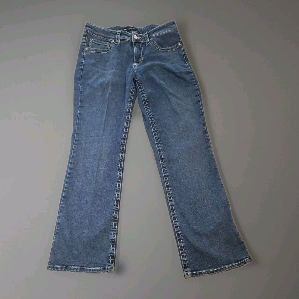 Lee Relaxed Straight Leg Jeans Blue Denim Size 8 Short Mid Rise Stretch Casual